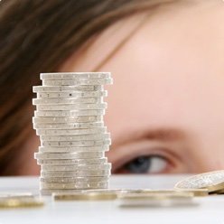 Child Looking at Money